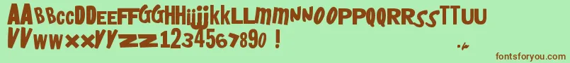 Czcionka Heyboyheygirl – brązowe czcionki na zielonym tle