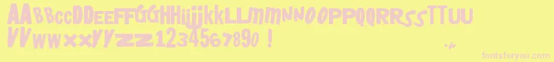 Czcionka Heyboyheygirl – różowe czcionki na żółtym tle