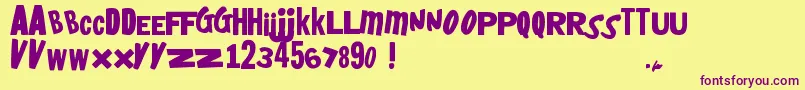 Czcionka Heyboyheygirl – fioletowe czcionki na żółtym tle