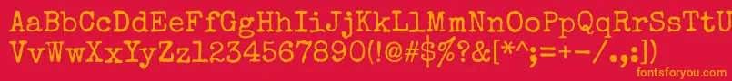 フォントSpecialelite – 赤い背景にオレンジの文字