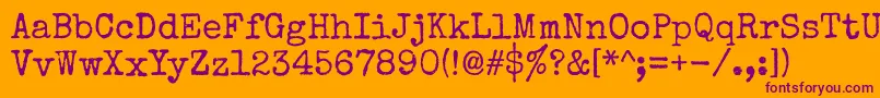 Specialelite-fontti – violetit fontit oranssilla taustalla