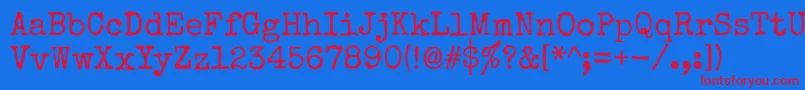 Specialelite-Schriftart – Rote Schriften auf blauem Hintergrund