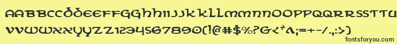 ErinGoBraghExpanded Font – Black Fonts on Yellow Background