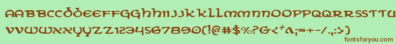 ErinGoBraghExpanded Font – Brown Fonts on Green Background