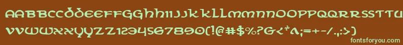 ErinGoBraghExpanded Font – Green Fonts on Brown Background