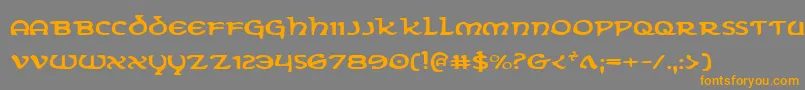 フォントErinGoBraghExpanded – オレンジの文字は灰色の背景にあります。