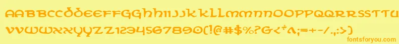 ErinGoBraghExpanded Font – Orange Fonts on Yellow Background