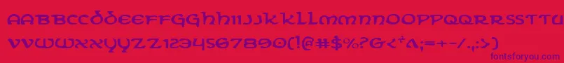 ErinGoBraghExpanded Font – Purple Fonts on Red Background