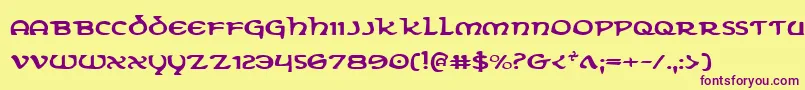 ErinGoBraghExpanded Font – Purple Fonts on Yellow Background
