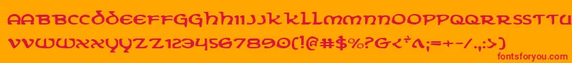 フォントErinGoBraghExpanded – オレンジの背景に赤い文字