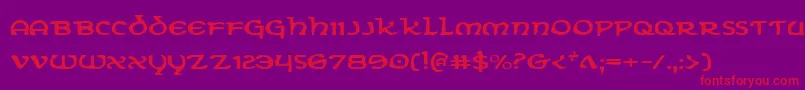 フォントErinGoBraghExpanded – 紫の背景に赤い文字