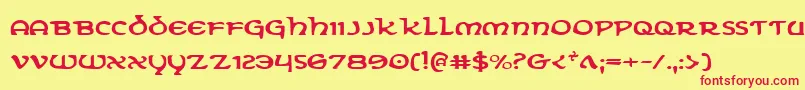 Czcionka ErinGoBraghExpanded – czerwone czcionki na żółtym tle