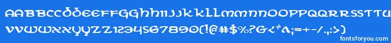 フォントErinGoBraghExpanded – 青い背景に白い文字