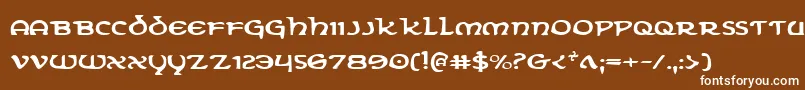 フォントErinGoBraghExpanded – 茶色の背景に白い文字