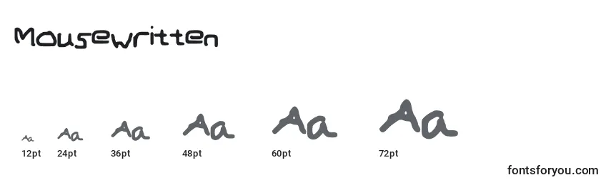 Mousewritten Font Sizes