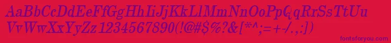 NewcenturythinOblique Font – Purple Fonts on Red Background