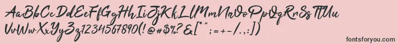 フォントTahu – ピンクの背景に黒い文字