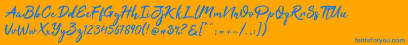 Tahu Font – Blue Fonts on Orange Background