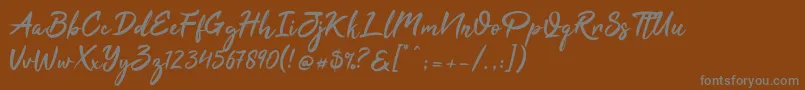 フォントTahu – 茶色の背景に灰色の文字