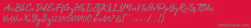 フォントTahu – 赤い背景に灰色の文字