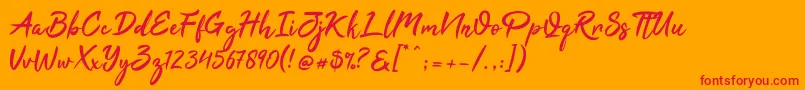 Tahu Font – Red Fonts on Orange Background