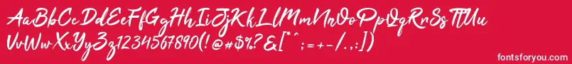 Tahu Font – White Fonts on Red Background