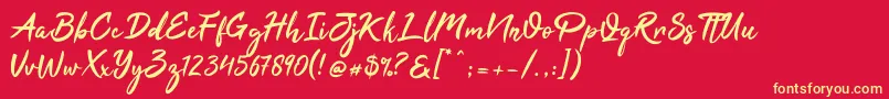 Tahu Font – Yellow Fonts on Red Background