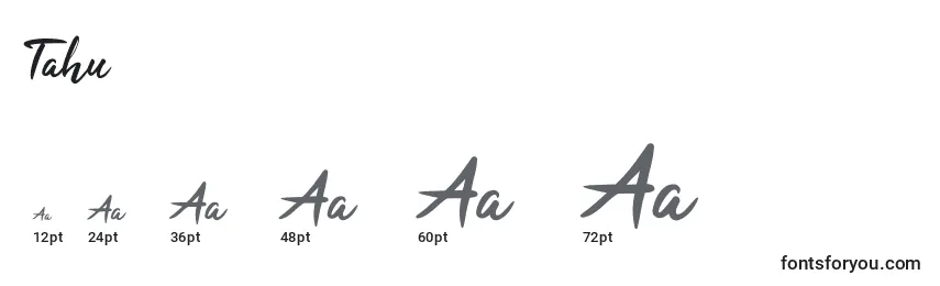 Размеры шрифта Tahu