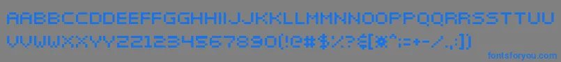 フォントElektr052 – 灰色の背景に青い文字