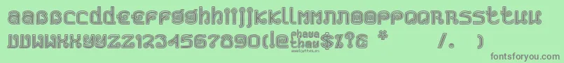 フォントPhayaThai – 緑の背景に灰色の文字