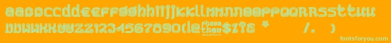 PhayaThai Font – Green Fonts on Orange Background