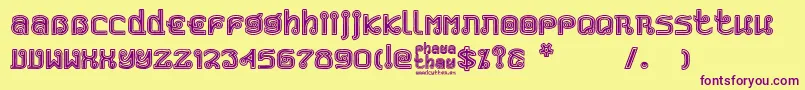 PhayaThai Font – Purple Fonts on Yellow Background