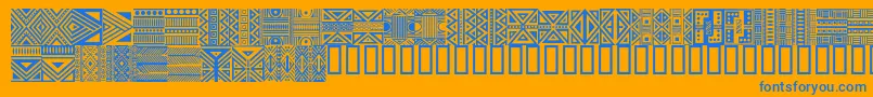 Weitere Informationen zur HausethnikdingbatsRegular-Schriftart HausethnikdingbatsRegular-Schriftart – Blaue Schriften auf orangefarbenem Hintergrund