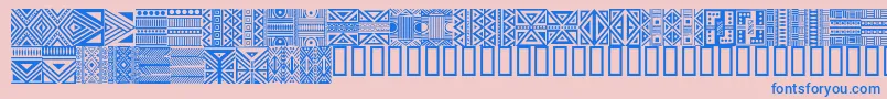 フォントHausethnikdingbatsRegular – ピンクの背景に青い文字