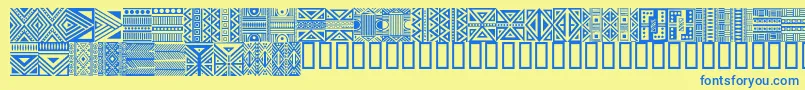 Saiba mais sobre a fonte HausethnikdingbatsRegular Fonte HausethnikdingbatsRegular – fontes azuis em um fundo amarelo