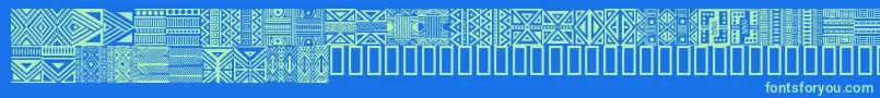 HausethnikdingbatsRegular Font – Green Fonts on Blue Background