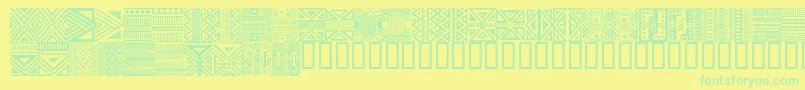 HausethnikdingbatsRegular Font – Green Fonts on Yellow Background