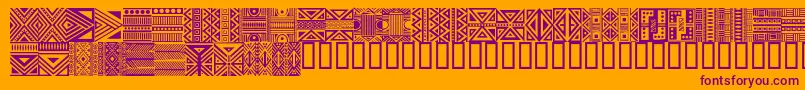 HausethnikdingbatsRegular-Schriftart – Violette Schriften auf orangefarbenem Hintergrund