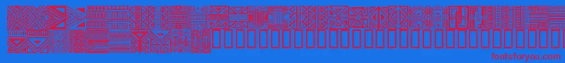 HausethnikdingbatsRegular-Schriftart – Rote Schriften auf blauem Hintergrund