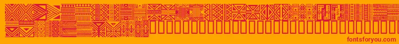 HausethnikdingbatsRegular-Schriftart – Rote Schriften auf orangefarbenem Hintergrund