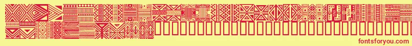 HausethnikdingbatsRegular Font – Red Fonts on Yellow Background