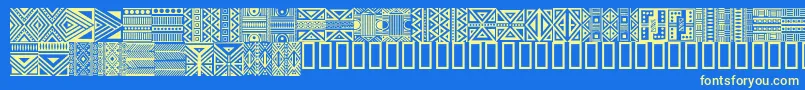 HausethnikdingbatsRegular Font – Yellow Fonts on Blue Background