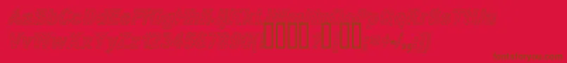 Hole3CursiveOutline Font – Brown Fonts on Red Background