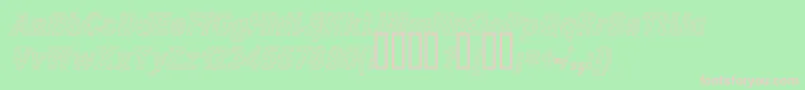 Hole3CursiveOutline Font – Pink Fonts on Green Background