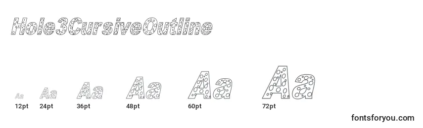 Hole3CursiveOutline Font Sizes