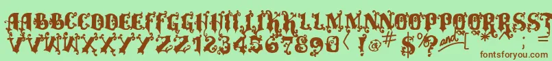 Vtksalcalina Font – Brown Fonts on Green Background
