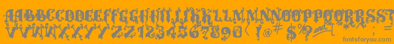 Weitere Informationen zur Vtksalcalina-Schriftart Vtksalcalina-Schriftart – Graue Schriften auf orangefarbenem Hintergrund