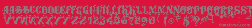 Шрифт Vtksalcalina – серые шрифты на красном фоне