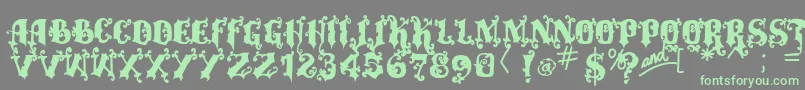 Vtksalcalina Font – Green Fonts on Gray Background