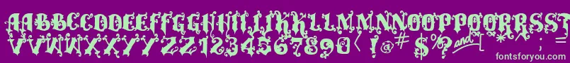 Vtksalcalina Font – Green Fonts on Purple Background